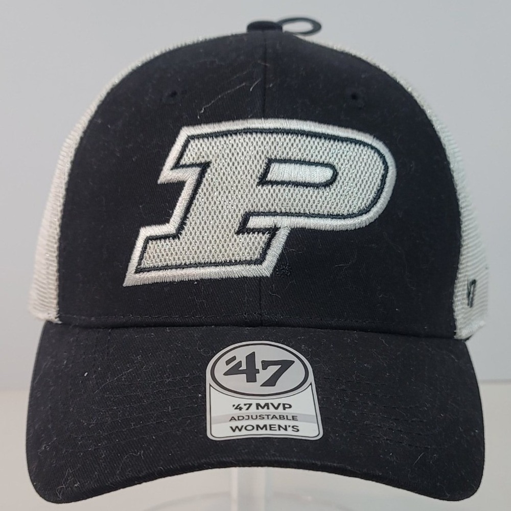 47 Brand‎ Purdue Boilermakers Womens MVP Adjustable Trucker Hat Black White New